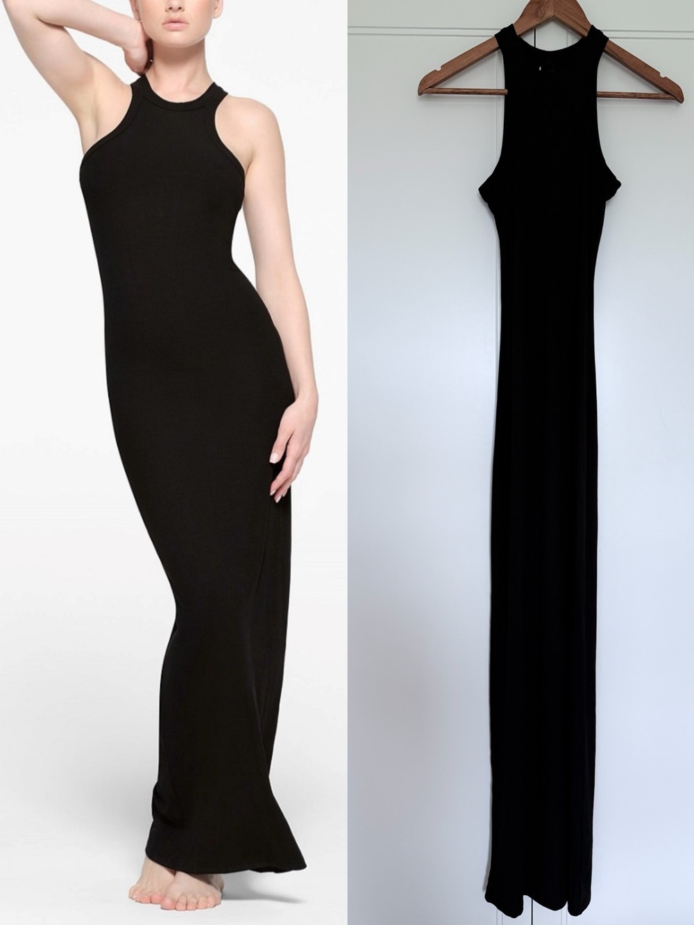 SKIMS Soft Lounge High Neck Tank Dress Onyx XS